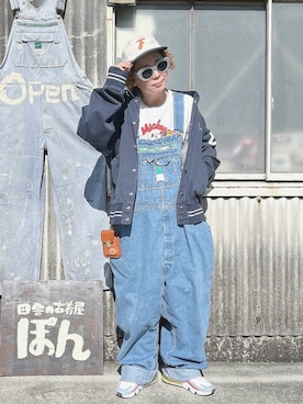 「スタジャン」｜ぽん。さん（レディース・158cm）の冬コーディネート