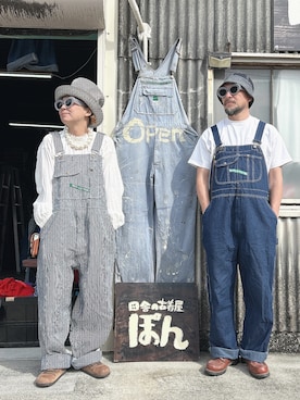 「アイテム（オールインワン・サロペット）」を使った、ぽん。さん（レディース・158cm）の秋コーディネート