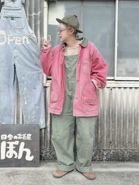 「アイテム（オールインワン・サロペット）」を使った、ぽん。さん（レディース・158cm）の冬コーディネート