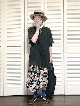 「アイテム（スカート）」を使った、ぽん。さん（レディース・158cm・40代）の夏コーディネート