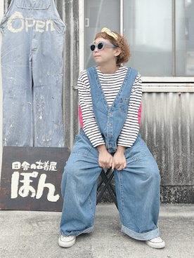 「アイテム（デニムパンツ）」を使った、ぽん。さん（レディース・158cm）の秋コーディネート