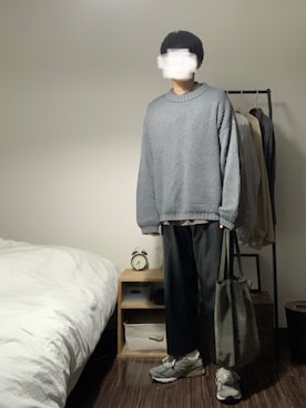 「MONKEY TIME（モンキータイム）のアイテム（ニット/セーター）」を使った、Sさん（メンズ・165cm）の秋コーディネート