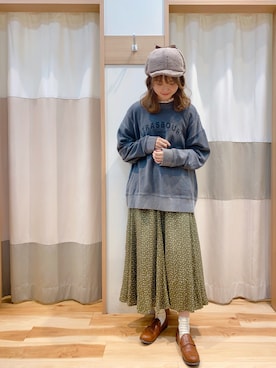 「レトロ」｜「アイテム（キャップ）」を使った、kuma.さん（レディース・163cm）の秋コーディネート