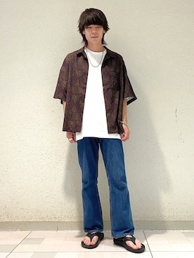 「JUNRED（ジュンレッド）のアイテム（パンツ）」を使った、ササキさん（メンズ・171cm）の夏コーディネート