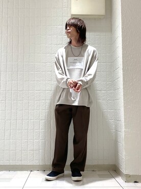 「JUNRED（ジュンレッド）のアイテム（スウェット）」を使った、ササキさん（メンズ・171cm）の秋コーディネート