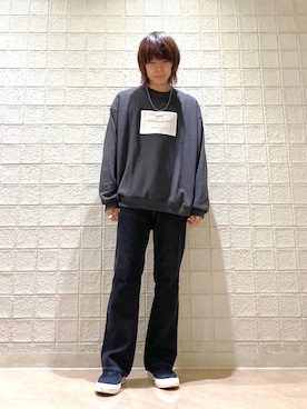 「JUNRED（ジュンレッド）のアイテム（スウェット）」を使った、ササキさん（メンズ・171cm）の秋コーディネート