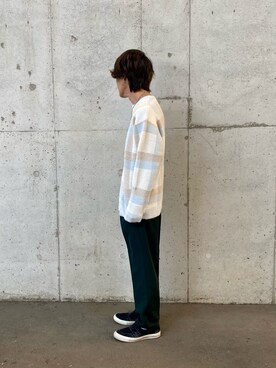 「JUNRED（ジュンレッド）のアイテム（ニット/セーター）」を使った、ササキさん（メンズ・172cm）の冬コーディネート