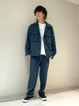 「セットアップ風」｜「アイテム（ブルゾン）」を使った、ササキさん（メンズ・171cm）の秋コーディネート