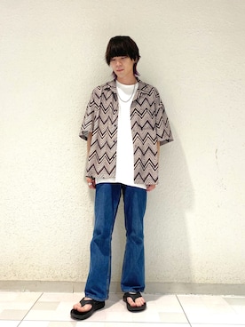 「JUNRED（ジュンレッド）のアイテム（パンツ）」を使った、ササキさん（メンズ・171cm）の夏コーディネート
