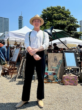 「Dry Bones（ドライボーンズ）のアイテム」を使った、Toru Nakashimaさん（メンズ・170cm）の夏コーディネート