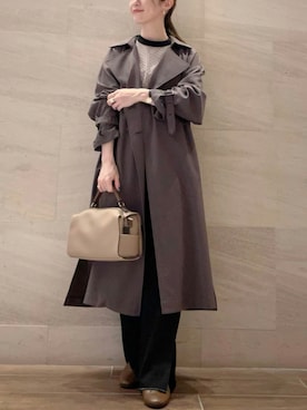 「URBAN RESEARCH（アーバンリサーチ）のアイテム（トレンチコート）」を使った、risaさん（レディース・153cm）の秋コーディネート