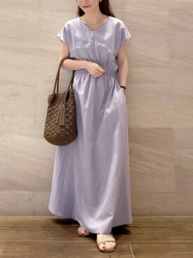 「RODE SKO（ロデスコ）のMARIA タッセルペーパーショルダー（ショルダーバッグ）」を使った、risaさん（レディース・153cm）の夏コーディネート