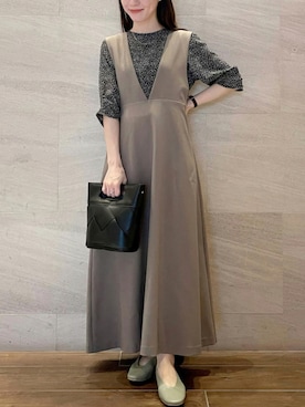 「アイテム（バレエシューズ、グリーン系）」を使った、risaさん（レディース・153cm）の夏コーディネート