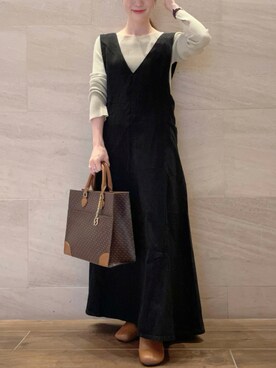 「Lee」｜「アイテム（ワンピース/ドレス）」を使った、risaさん（レディース・153cm）の秋コーディネート