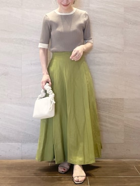 「ロンクスカート」｜「アイテム（サンダル）」を使った、risaさん（レディース・153cm）の春コーディネート