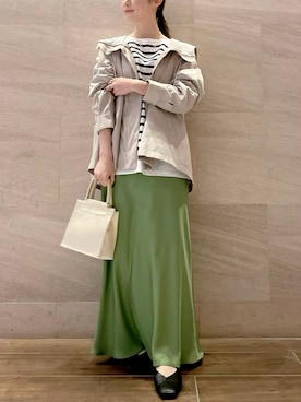 「URBAN RESEARCH ROSSO（アーバンリサーチロッソ）のサテンミニハンドバッグ（ハンドバッグ）」を使った、risaさん（レディース・153cm）の春コーディネート