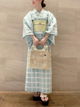 「URBAN RESEARCH ROSSO」｜「アイテム（浴衣）」を使った、risaさん（レディース・153cm）の夏コーディネート