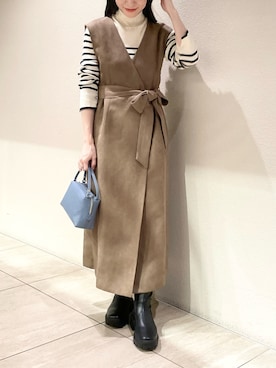 「URBAN RESEARCH ROSSO WOMEN（アーバンリサーチ　ロッソ）のアイテム（ワンピース/ドレス）」を使った、risaさん（レディース・153cm）の冬コーディネート