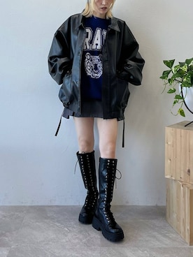 「PBLIM（ページボーイリム）のアイテム（ブルゾン）」を使った、KUMiさん（レディース・159cm）の秋コーディネート