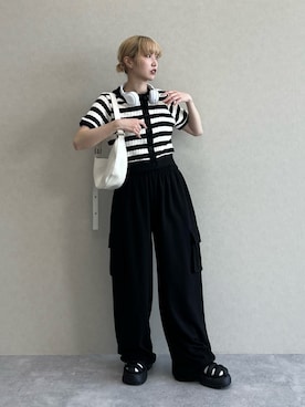 「PBLIM（ページボーイリム）のアイテム（サンダル）」を使った、KUMiさん（レディース・159cm）の春コーディネート