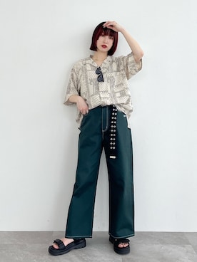 「PBLIM（ページボーイリム）のアイテム（サンダル）」を使った、KUMiさん（レディース・159cm）の春コーディネート