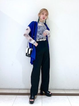 「PBLIM（ページボーイリム）の【PAGEBOYLIM】シアータートルインナー（Tシャツ/カットソー）」を使った、KUMiさん（レディース・159cm）の夏コーディネート