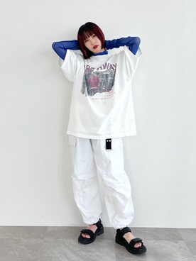 「PBLIM（ページボーイリム）のアイテム（サンダル）」を使った、KUMiさん（レディース・159cm）の春コーディネート