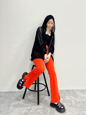 「PBLIM（ページボーイリム）のアイテム（サンダル）」を使った、KUMiさん（レディース・159cm）の夏コーディネート