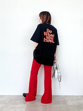 「PBLIM（ページボーイリム）のアイテム（スラックス）」を使った、KUMiさん（レディース・159cm）の春コーディネート