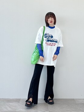 「PBLIM（ページボーイリム）のアイテム（スラックス）」を使った、KUMiさん（レディース・159cm）の春コーディネート