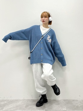 「スクエアトゥ」｜「アイテム（スウェットパンツ）」を使った、KUMiさん（レディース・159cm）の冬コーディネート