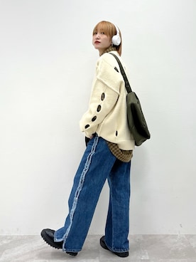 「PBLIM（ページボーイリム）のアイテム（ブーツ）」を使った、KUMiさん（レディース・159cm）の冬コーディネート