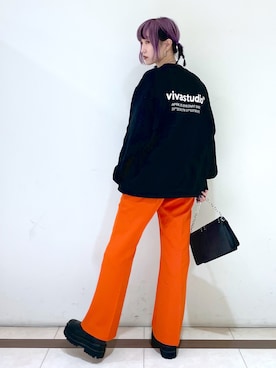 「PAGEBOY（ページボーイ）のチェーンスタッズショルダー（ショルダーバッグ）」を使った、KUMiさん（レディース・159cm）の秋コーディネート