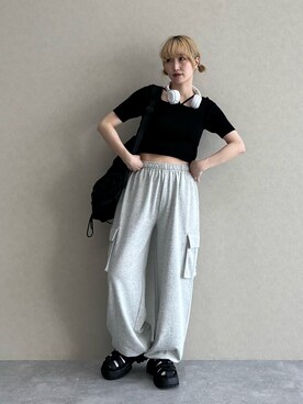 「PBLIM（ページボーイリム）のアイテム（サンダル）」を使った、KUMiさん（レディース・159cm）の春コーディネート