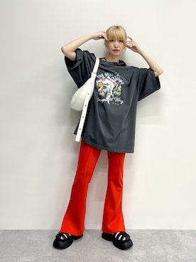 「PBLIM（ページボーイリム）のアイテム（サンダル）」を使った、KUMiさん（レディース・159cm）の夏コーディネート