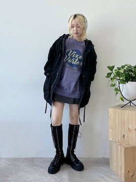 「PBLIM（ページボーイリム）のアイテム（ブルゾン）」を使った、KUMiさん（レディース・159cm）の秋コーディネート