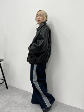 「PBLIM（ページボーイリム）のアイテム（ブルゾン）」を使った、KUMiさん（レディース・159cm）の秋コーディネート