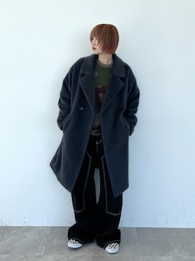 「PAGEBOY（ページボーイ）のアイテム（チェスターコート）」を使った、KUMiさん（レディース・159cm）の秋コーディネート