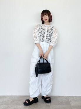 「PBLIM（ページボーイリム）のアイテム（サンダル）」を使った、KUMiさん（レディース・159cm）の春コーディネート