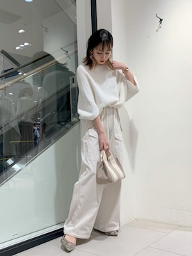 「TICCA（ティッカ）のアイテム（カーゴパンツ）」を使った、MAOさん（レディース・158cm）の冬コーディネート