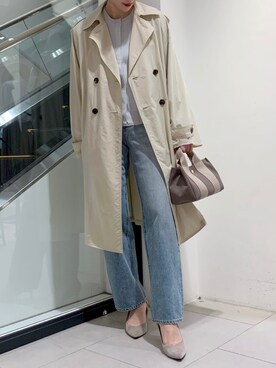 「TICCA（ティッカ）のアイテム（トレンチコート）」を使った、MAOさん（レディース・158cm）の春コーディネート