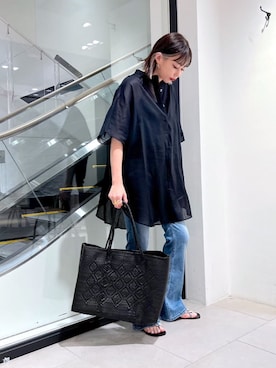 「フレアデニム」｜MAOさん（レディース・158cm）の夏コーディネート