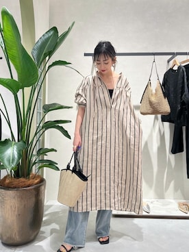 「シャツワンピ」｜MAOさん（レディース・160cm）の春コーディネート