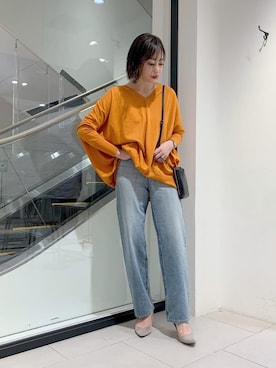 「春ニット」｜「アイテム（財布/小物）」を使った、MAOさん（レディース・158cm）の春コーディネート