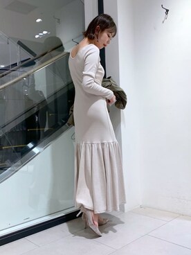 「マーメイド」｜「アイテム（マウンテンパーカー）」を使った、MAOさん（レディース・158cm）の春コーディネート