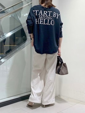 「TICCA（ティッカ）のアイテム（カーゴパンツ）」を使った、MAOさん（レディース・158cm）の春コーディネート