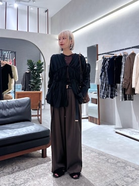 「ブラウン×ブラック」｜MAOさん（レディース・160cm）の秋コーディネート