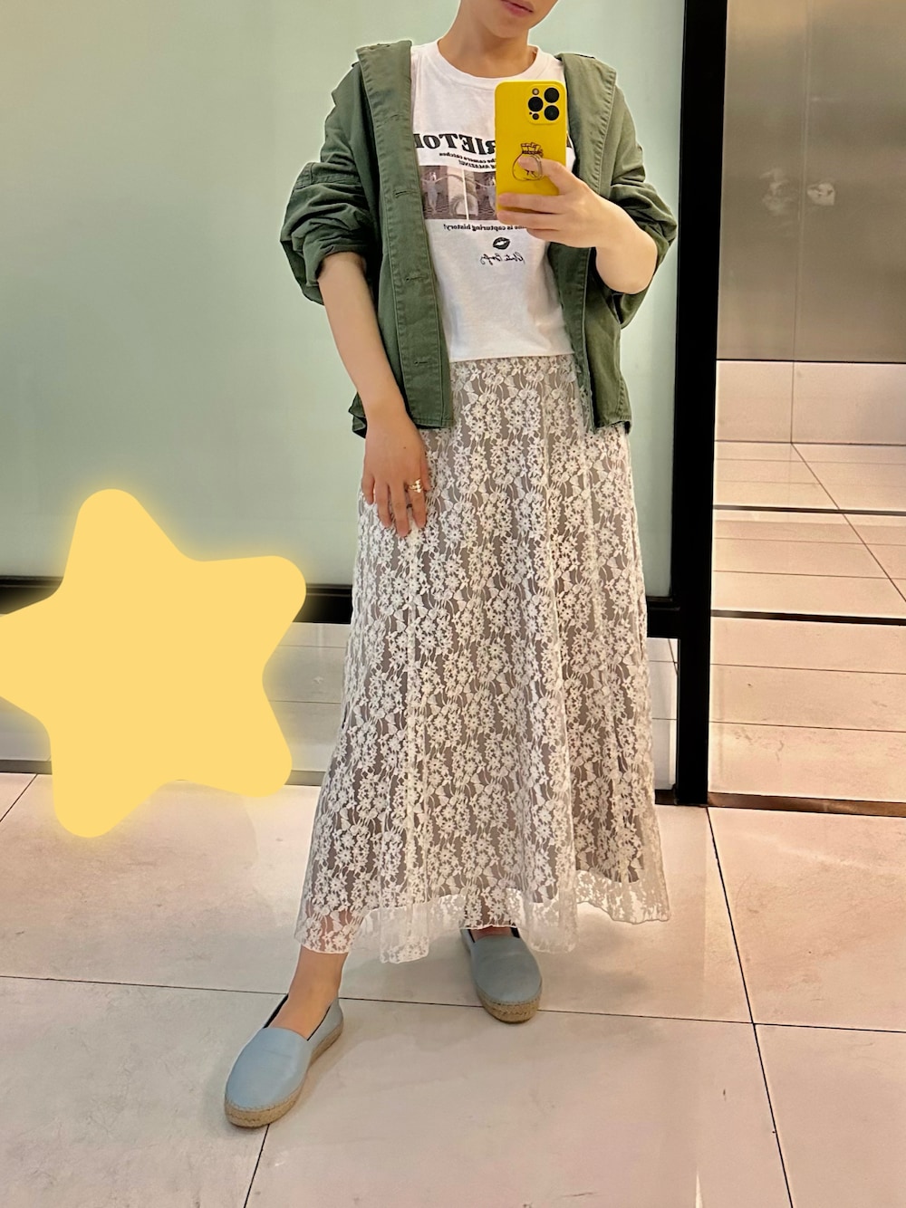 IENA フラワーレーススカート IENA フラワーレースフレアスカート