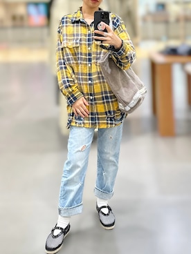 「アイテム（エコバッグ/サブバッグ）」を使った、jolinwangさん（レディース・159cm）の秋コーディネート