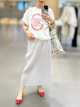 「アイテム（バレエシューズ）」を使った、jolinwangさん（レディース・159cm）の夏コーディネート